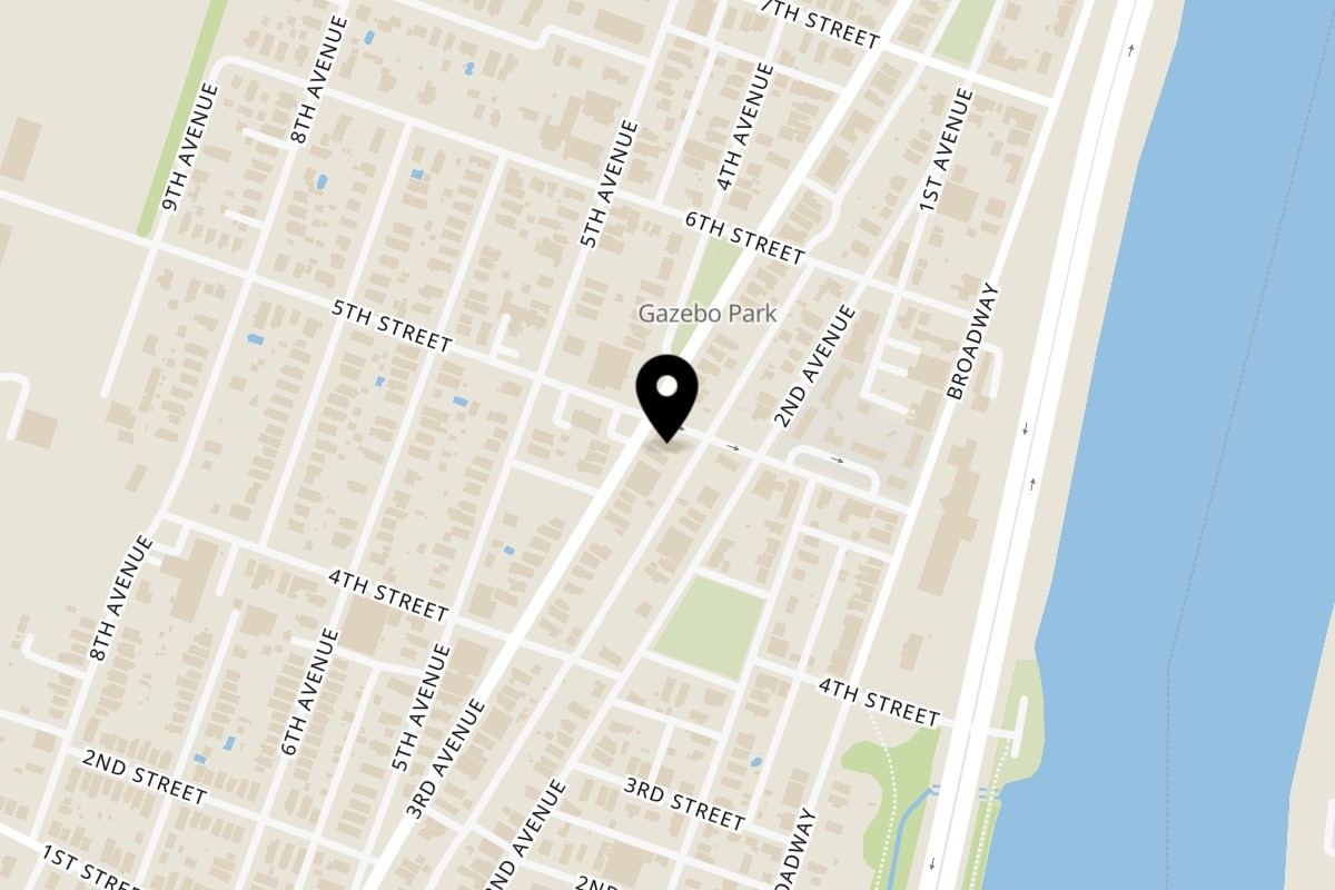 Map showing the location of Giuseppe's Pizzeria & Deli on 450 3rd Ave in Watervliet